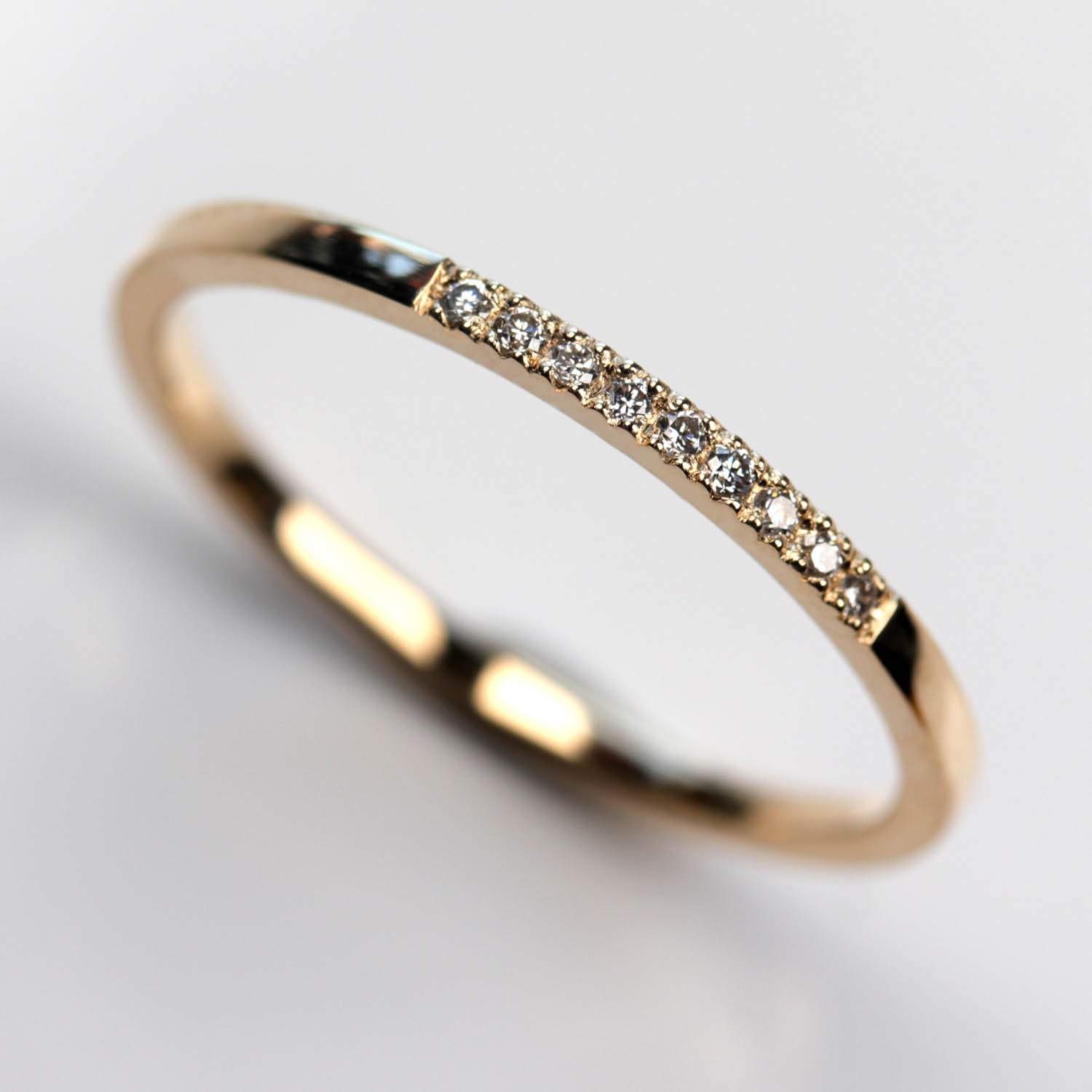 Nine Stone Diamond Stacking Ring •