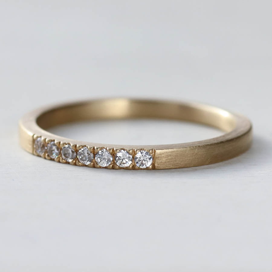 Seven Stone Square Stacking Ring >7.25, Women's Wedding Band - Aide-mémoire Jewelry