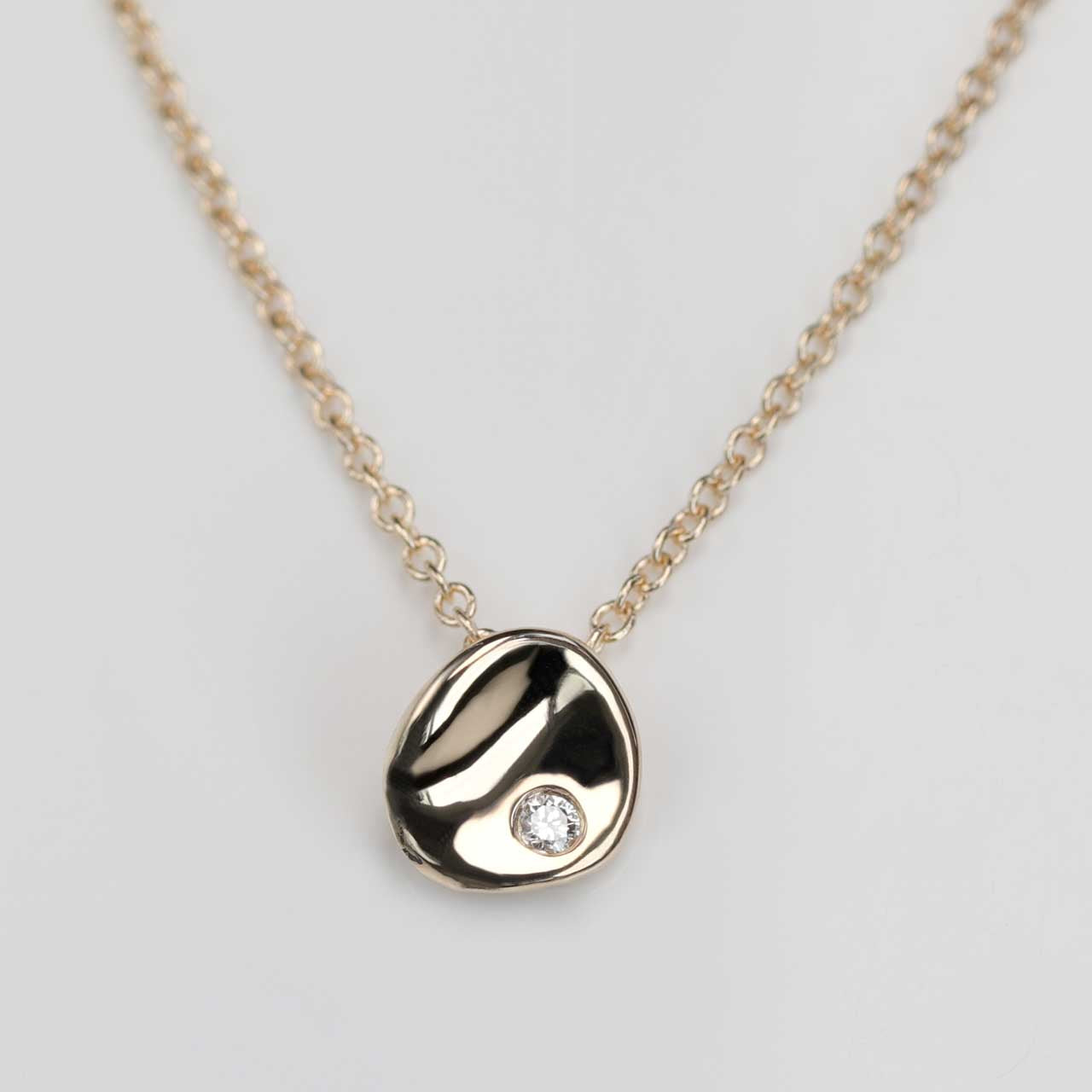 Small Sculpted Disc Diamond Pendant