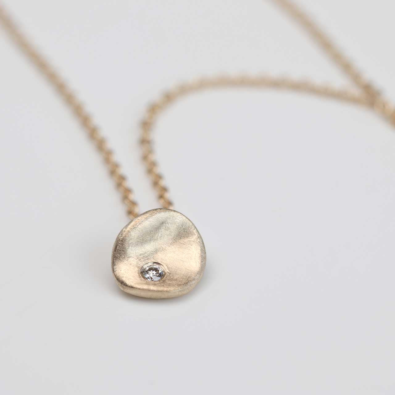 Small Sculpted Disc Diamond Pendant