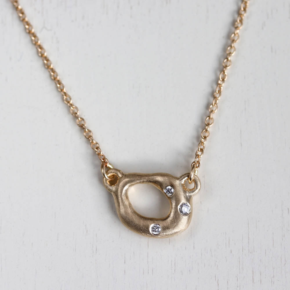 Small Torus Diamond Pendant Necklace, Necklace, Demi-fine Jewelry - Aide-mémoire Jewelry