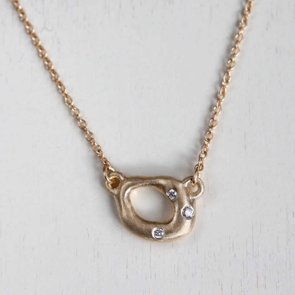 Small Torus Diamond Pendant Necklace, Necklace, Demi-fine Jewelry - Aide-mémoire Jewelry