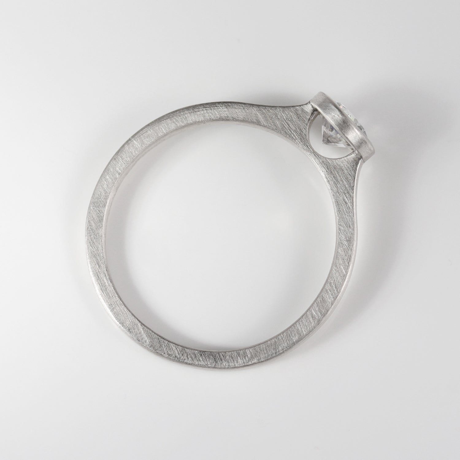 5mm Square Band Open Bezel Solitaire •