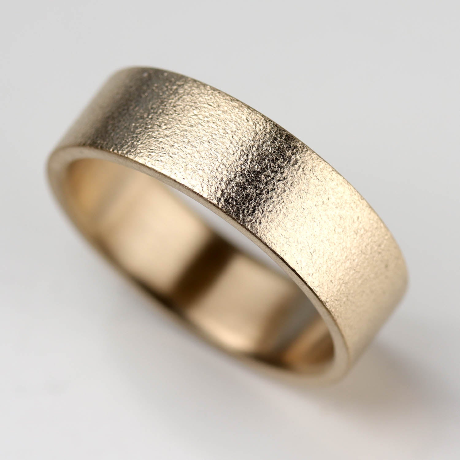 Stardust Texture Wide & Comfort-fit Flat Band Ring •