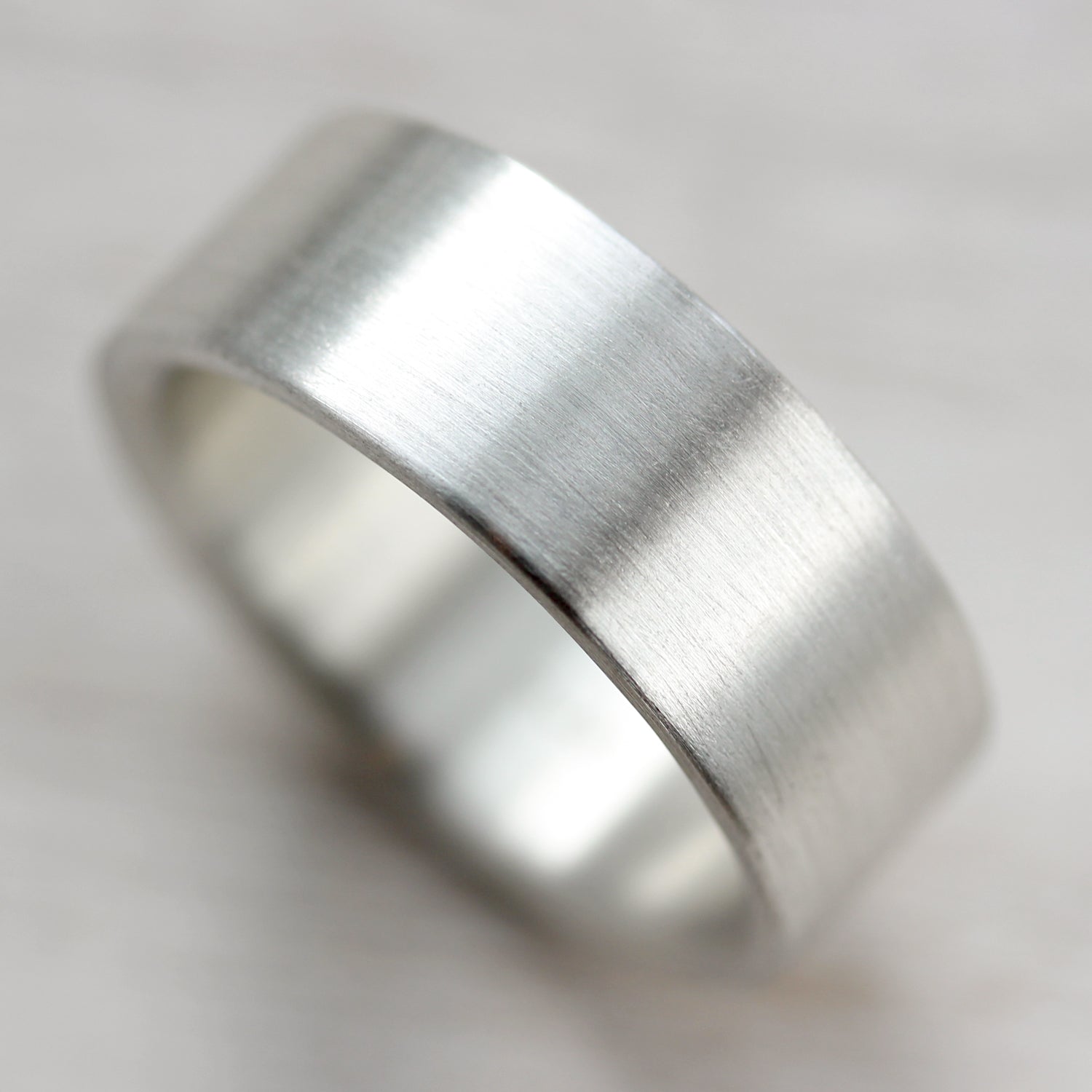 Thick Comfort-fit Flat Silver Band