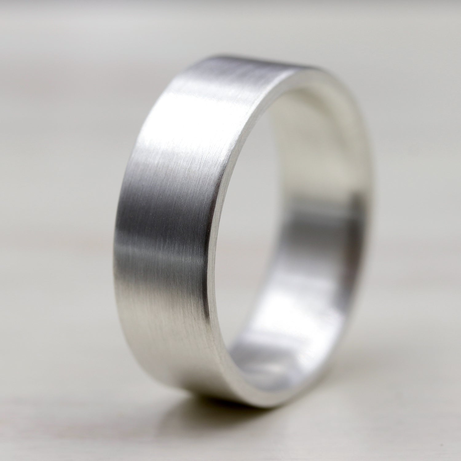 Thick Comfort-fit Flat Silver Band