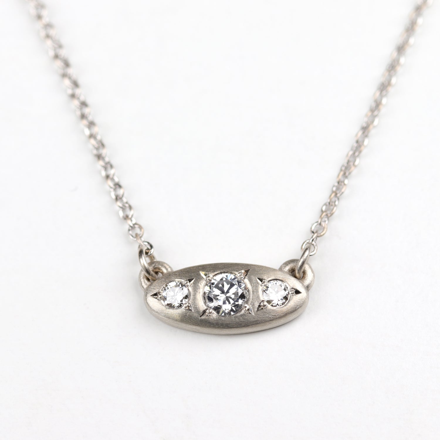 Three Stone Bead-Set Pendant