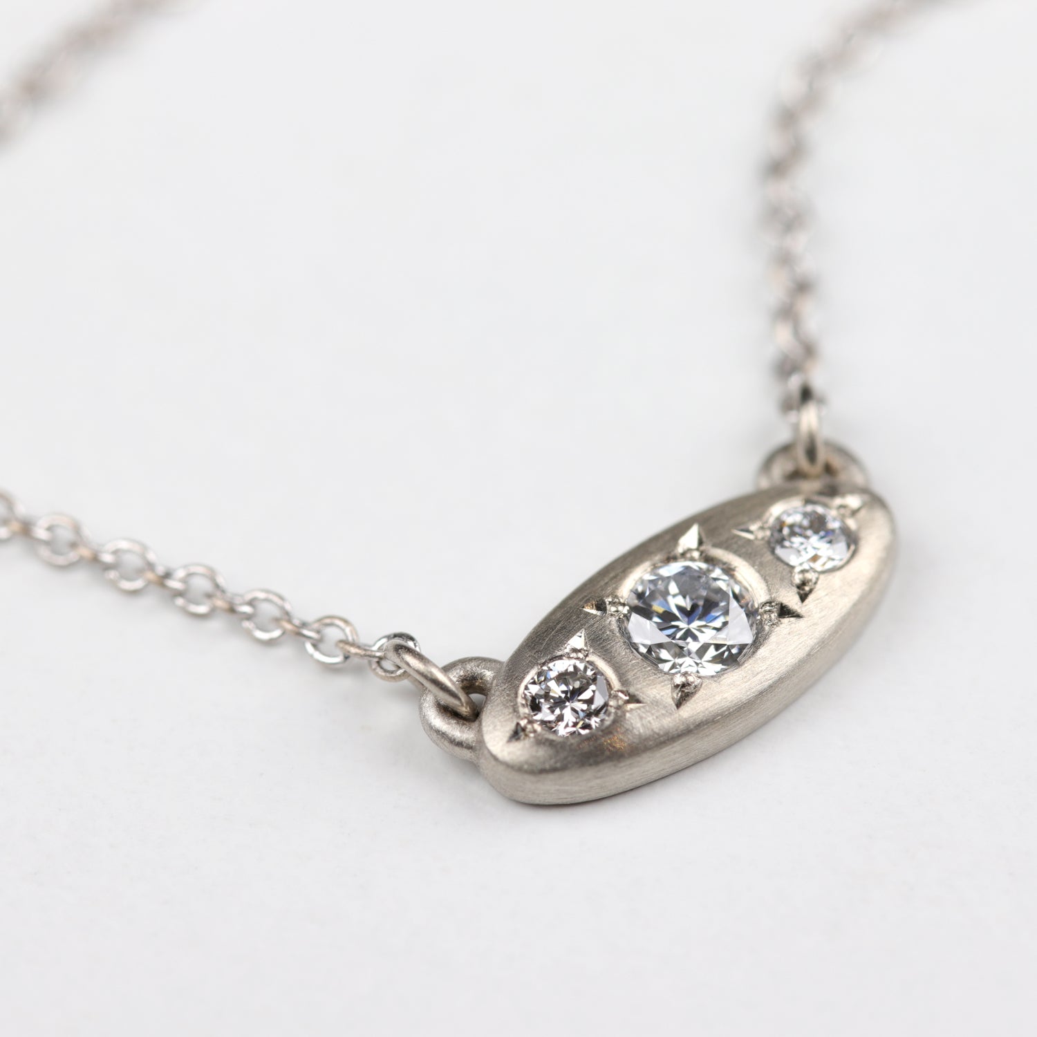 Three Stone Bead-Set Pendant