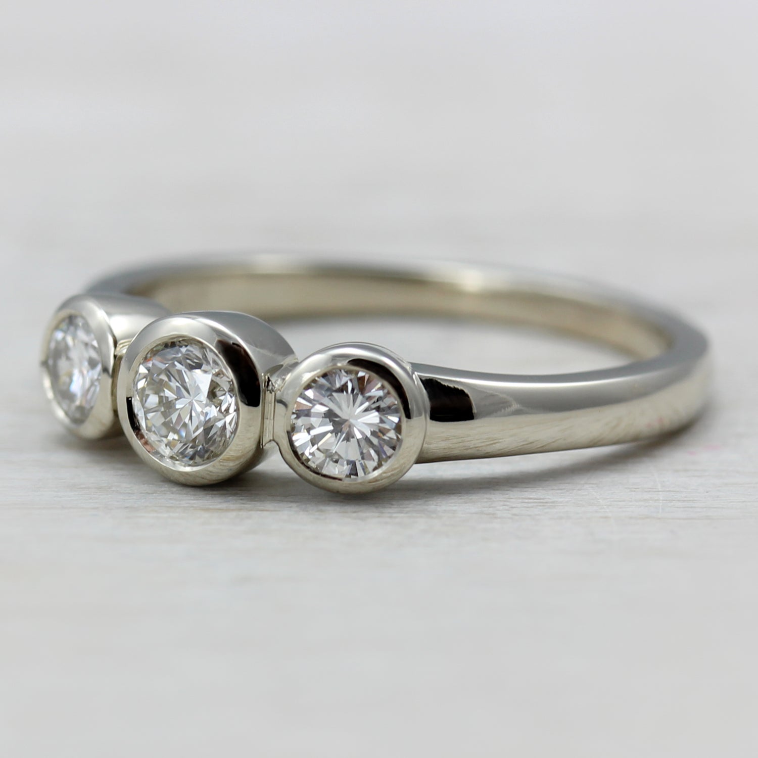 Bezel-set Three Stone Ring