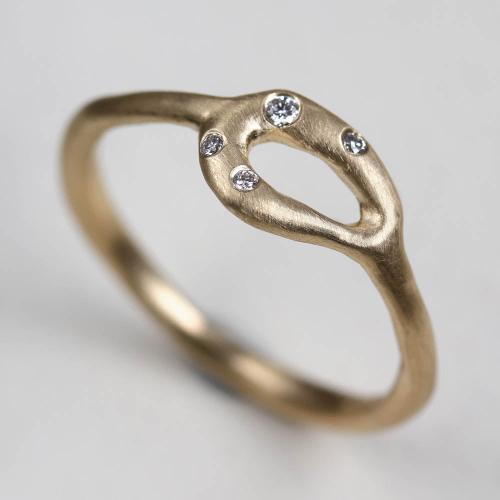 Sculpted Diamond Torus Ring •