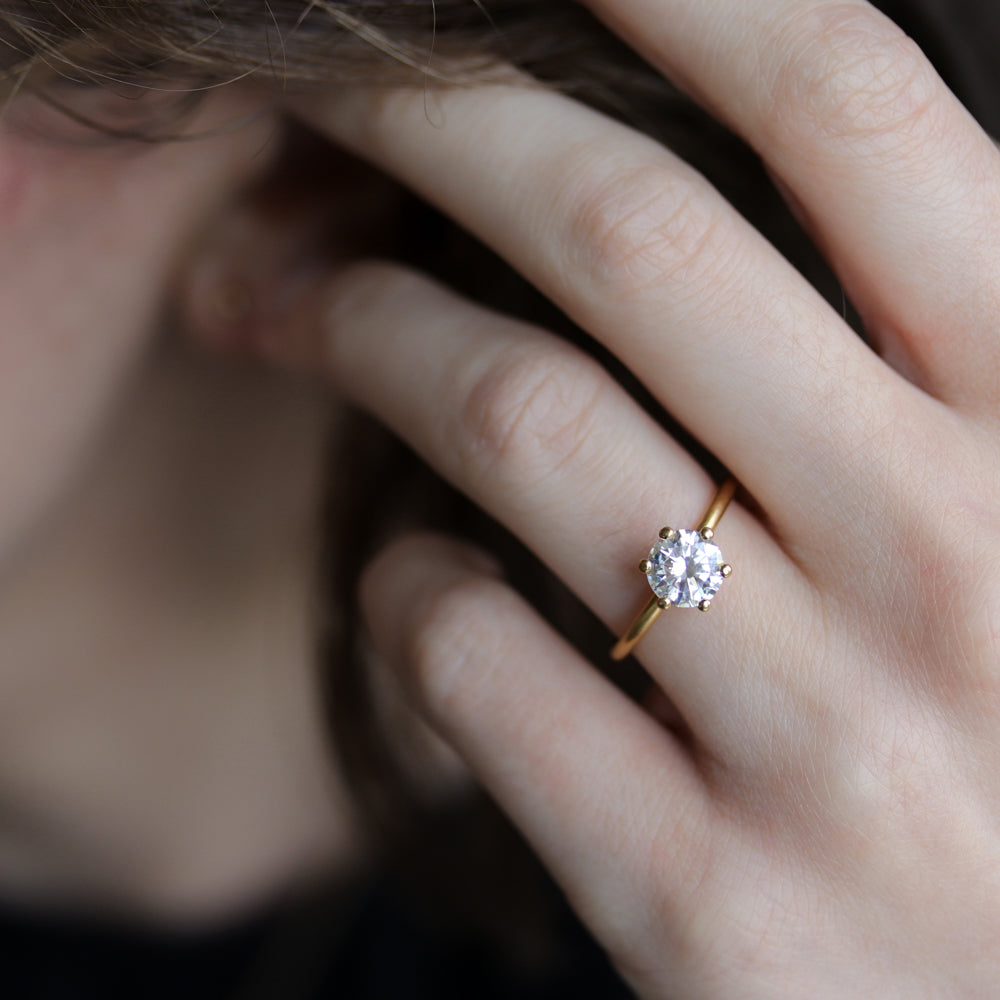 Six-Prong Basket Solitaire •