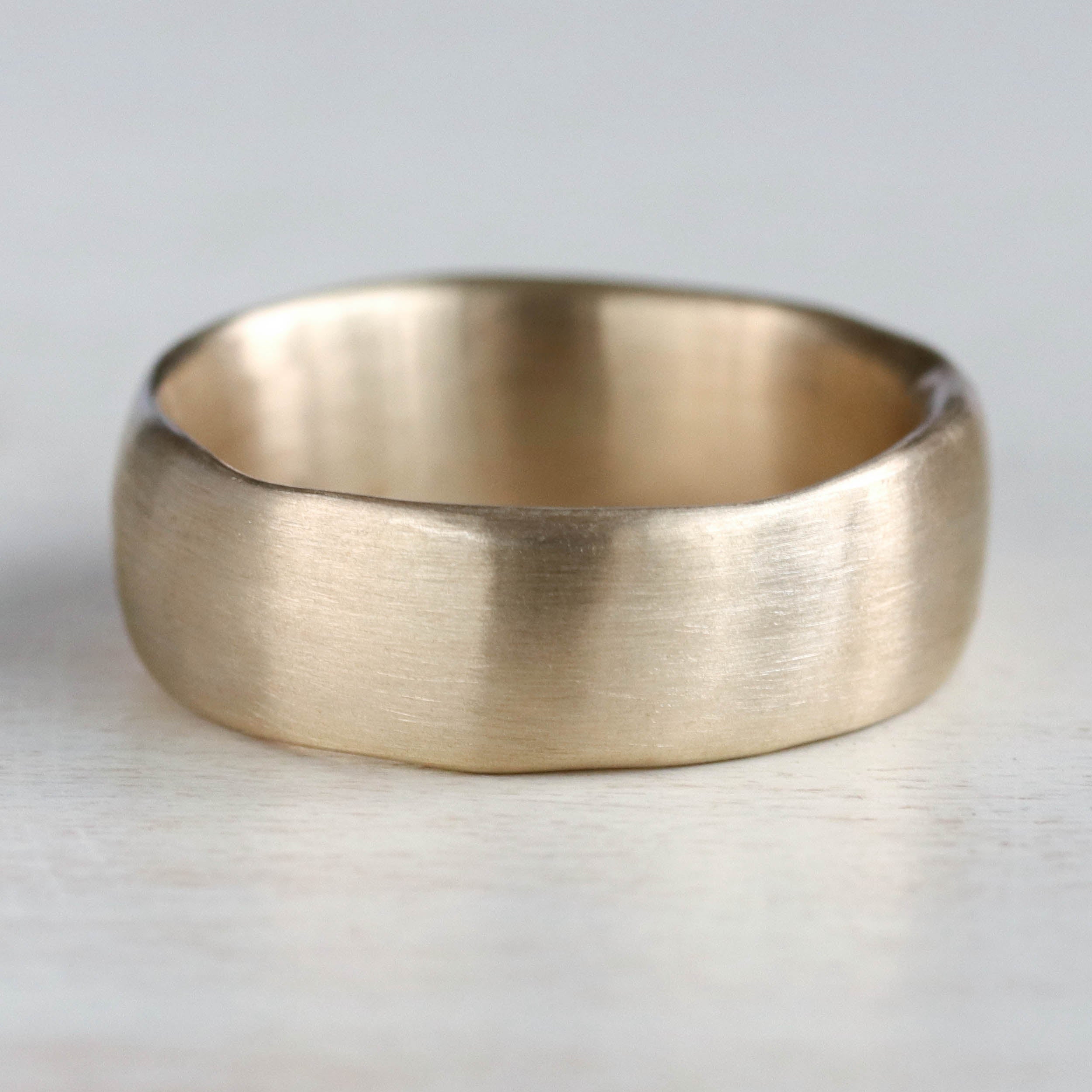 Wide Sculpted Stacking Ring, Alternative Wedding Band - Aide-mémoire Jewelry