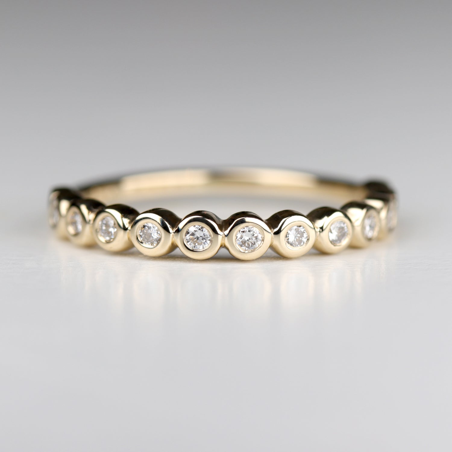 Bezel Set Half Eternity Band
