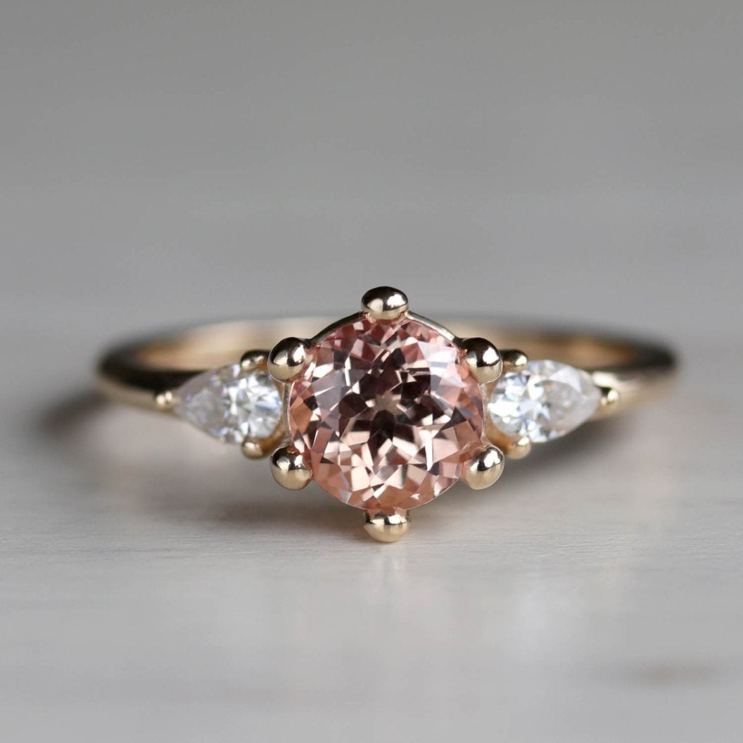 . Lab-grown Peach Champagne Sapphire