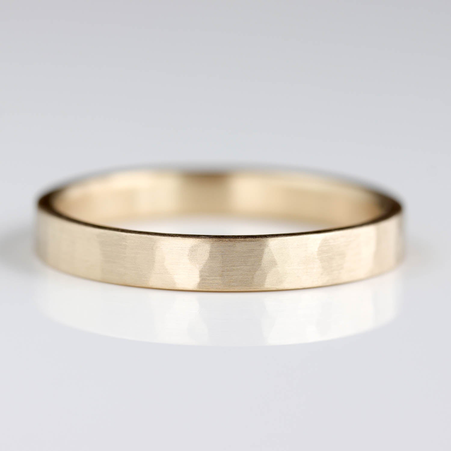 Narrow Slimmest Fitting Hammer Textured Band •