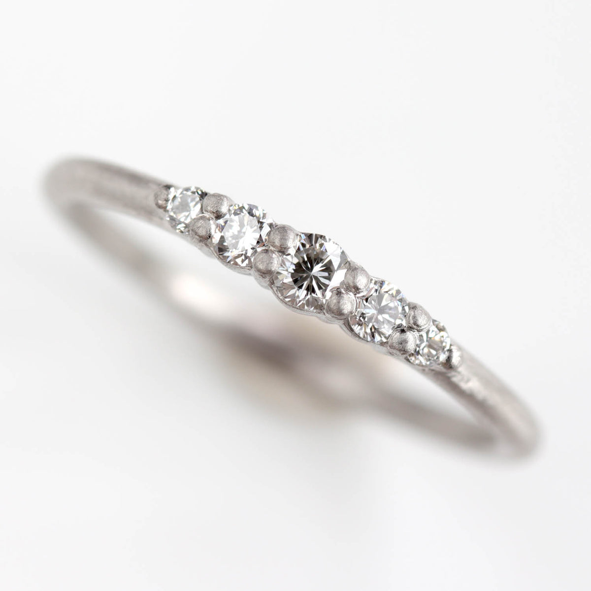 Prong-set Five Stone Stacking Ring •