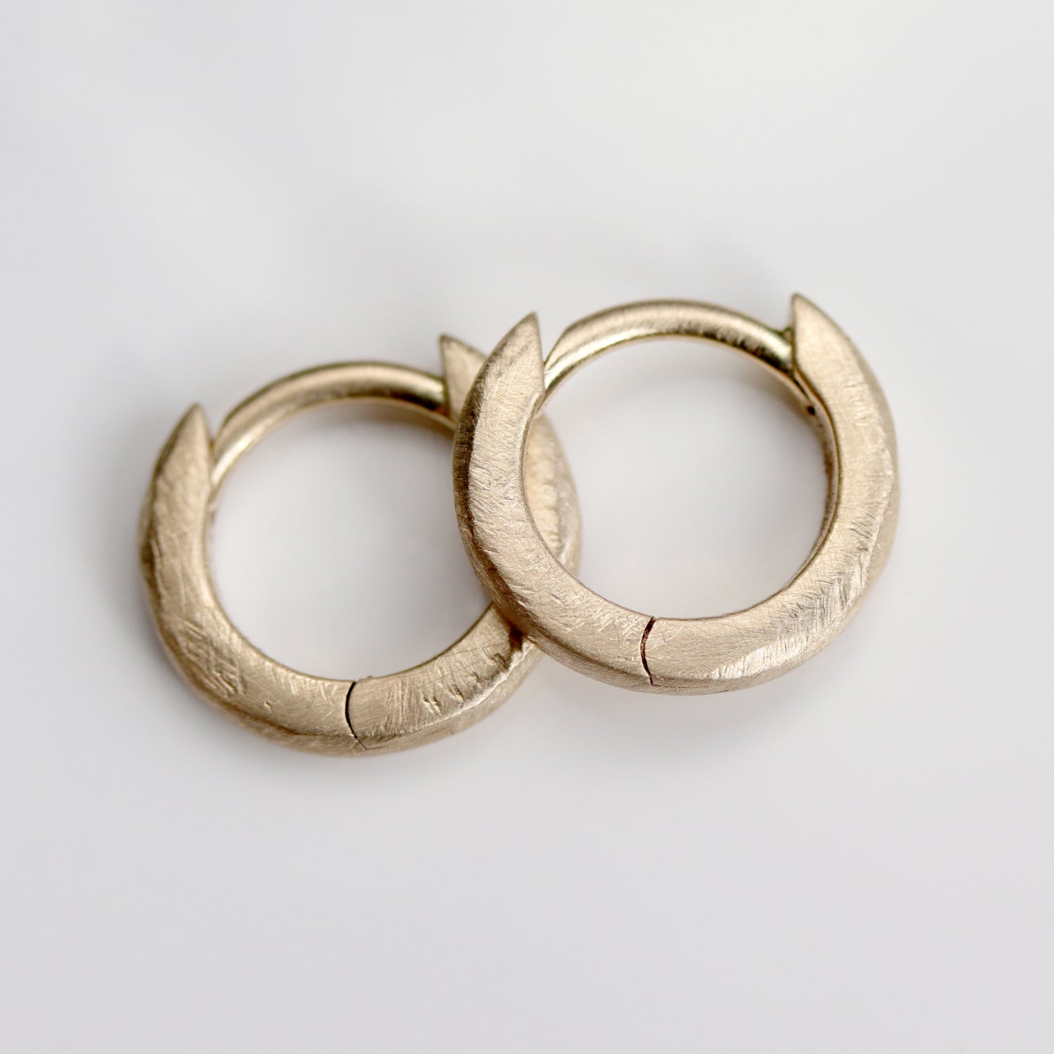 Rustic Huggie Hoop Earrings