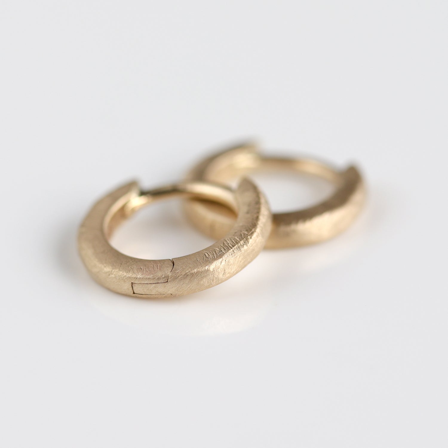 Rustic Huggie Hoop Earrings