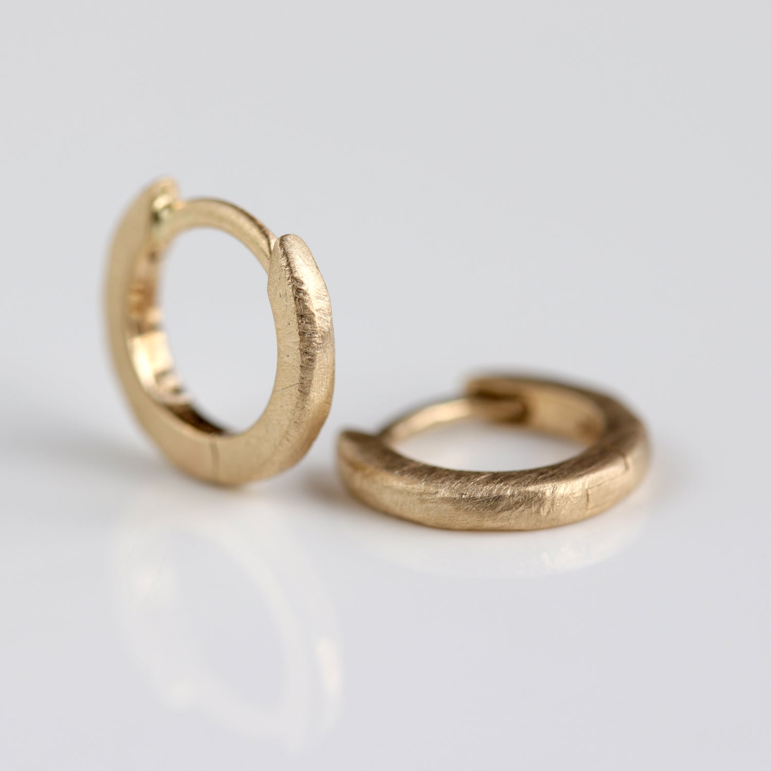 Rustic Huggie Hoop Earrings