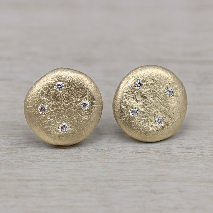 Scatter Diamond Ancient Post Earrings, Earrings - Aide-mémoire Jewelry