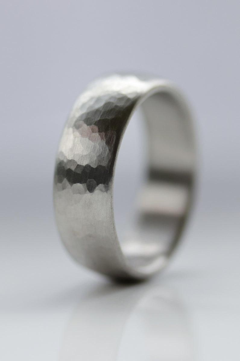 Heavy hand worked silver color steel made ring, made by artisians