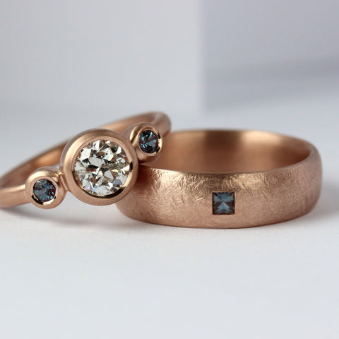 Light Blue Fair Trade Sapphire Crown Solitaire Engagement Ring in Palladium 