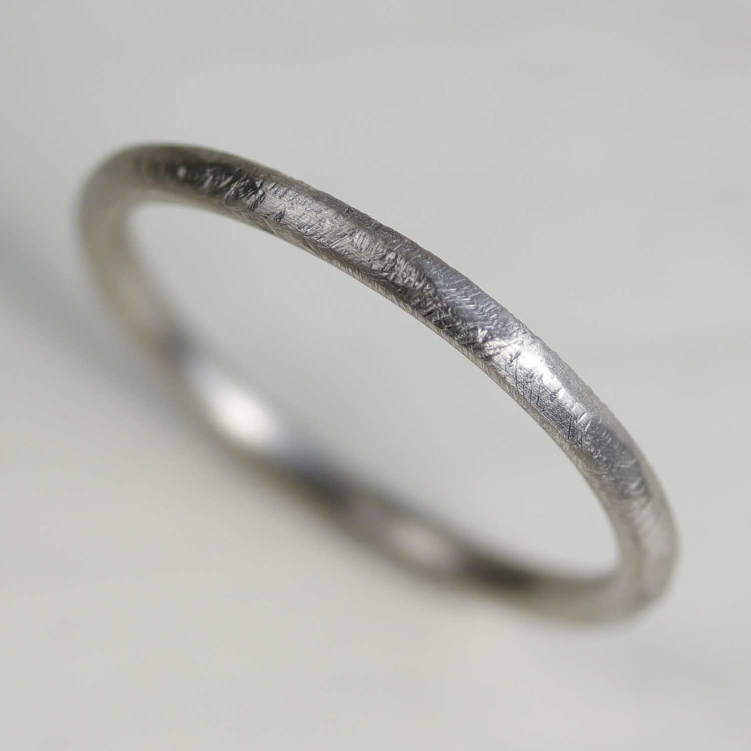 Rustic Textured Round Stacking Ring •