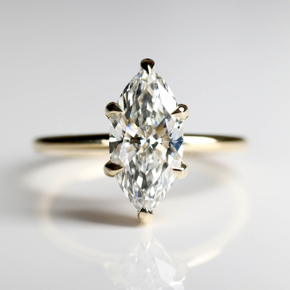 Marquise Basket Solitaire Engagement Ring