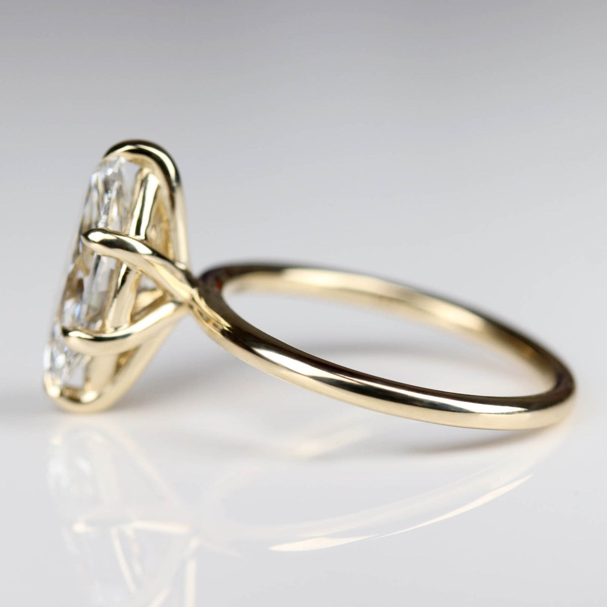 Marquise Basket Solitaire Engagement Ring