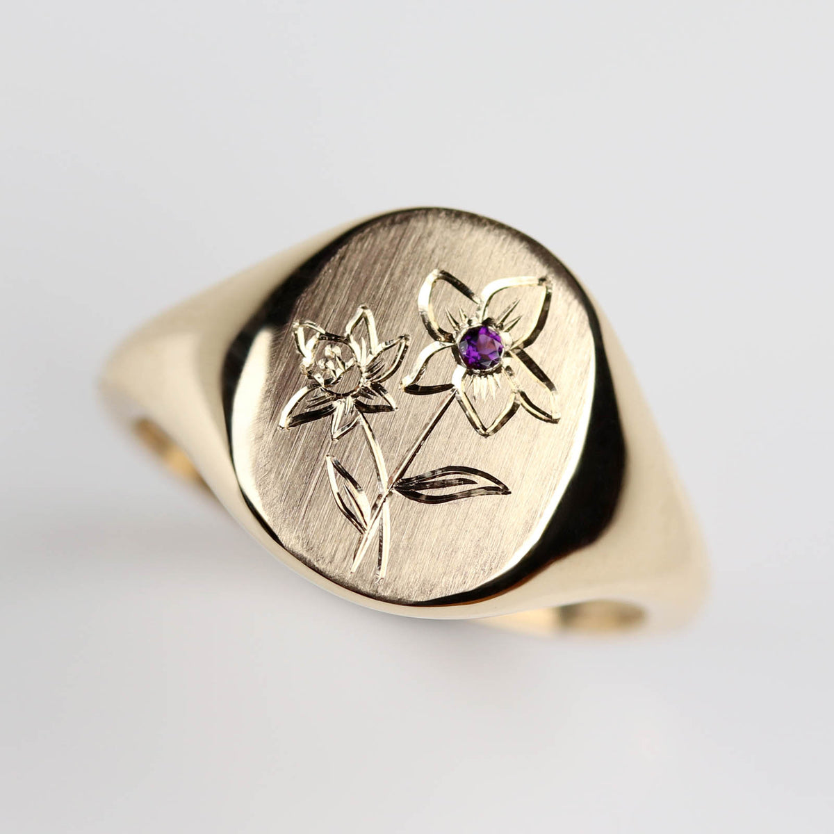 Birth Flower Hand Engraving