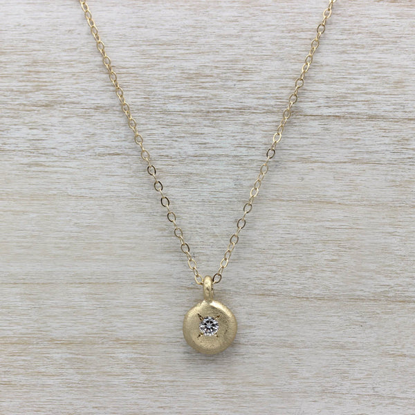 3mm Diamond Ancient Pendant, Necklace - Aide-mémoire Jewelry