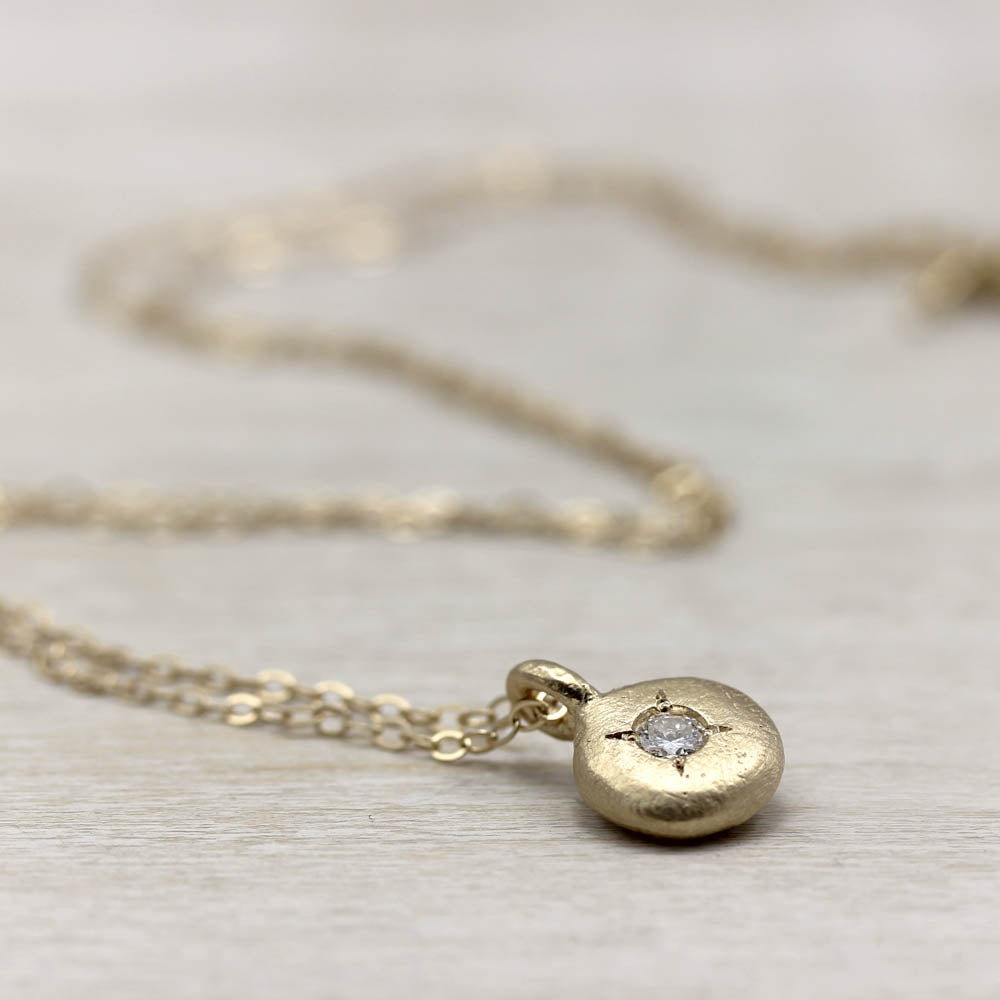 3mm Diamond Ancient Pendant, Necklace - Aide-mémoire Jewelry