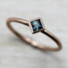 Rose Gold Solitaire Engagement Ring with Australian Sapphire, Engagement Ring - Aide-mémoire Jewelry