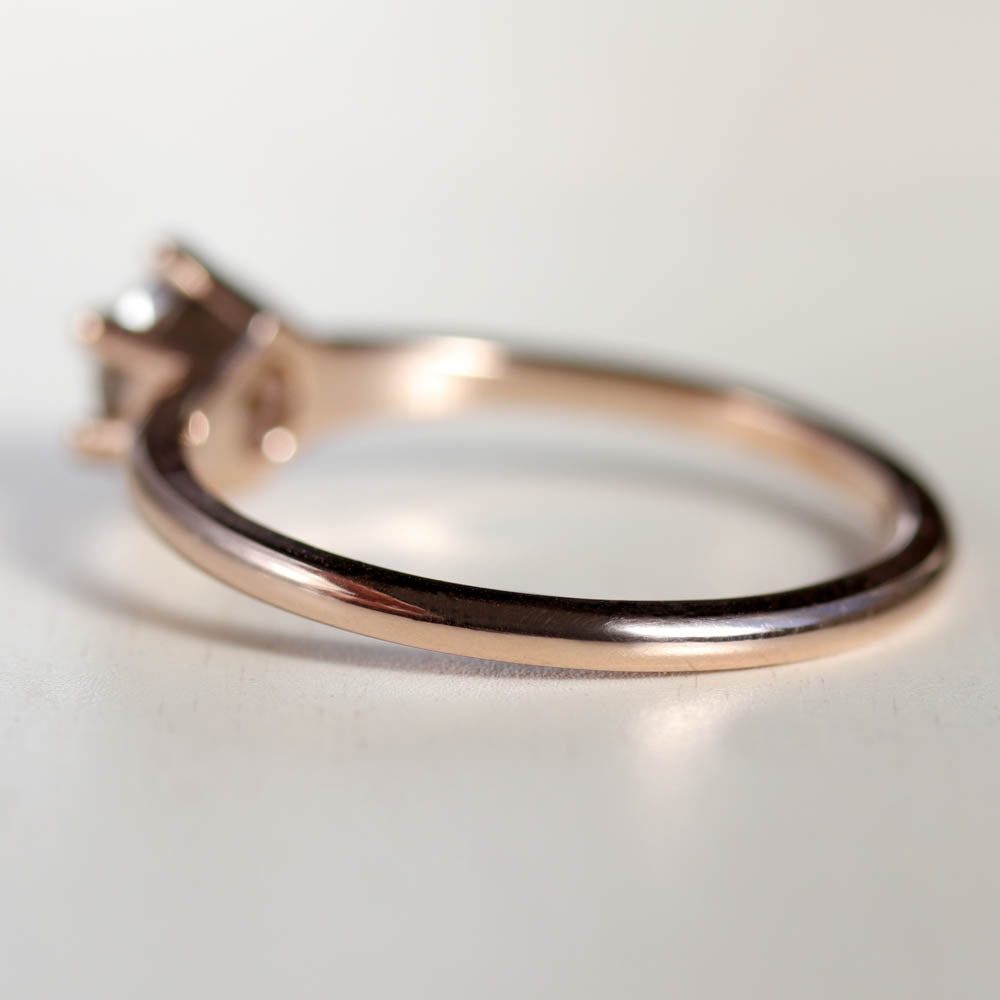 5mm Six Prong Solitaire with Rose Cut Diamond, Engagement Ring - Aide-mémoire Jewelry