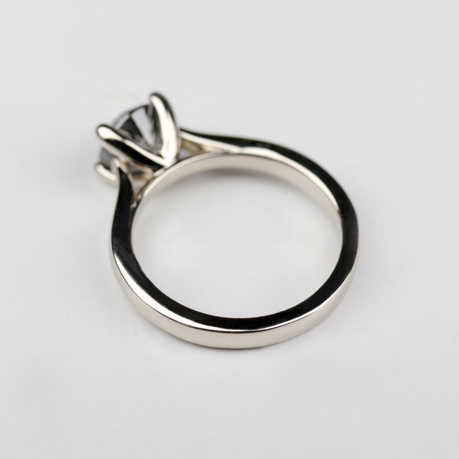 6mm Cathedral Prong Solitaire with Recycled Salt & Pepper Diamond