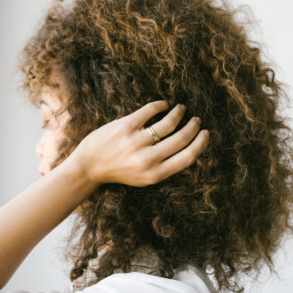 Flat Sculpted Stacking Ring >7.25, Wedding Band - Aide-mémoire Jewelry