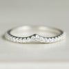 Pave Diamond V Contour Band, Conflict-free Diamond Ring, Ethical Diamond Half Eternity Band - Aide-memoire Jewelry