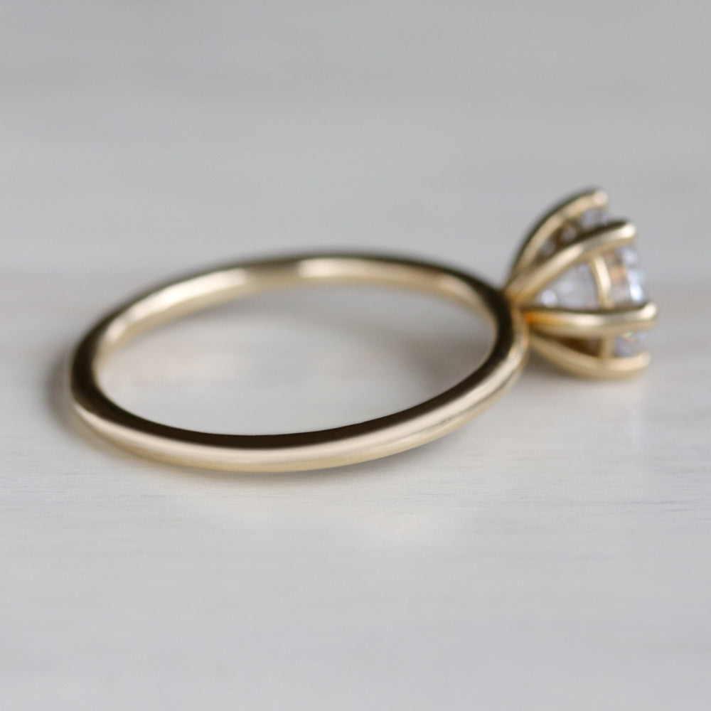 Women's Six-Prong Basket Solitaire Engagement Ring, prong set solitaire ring - Aide-memoire Jewelry