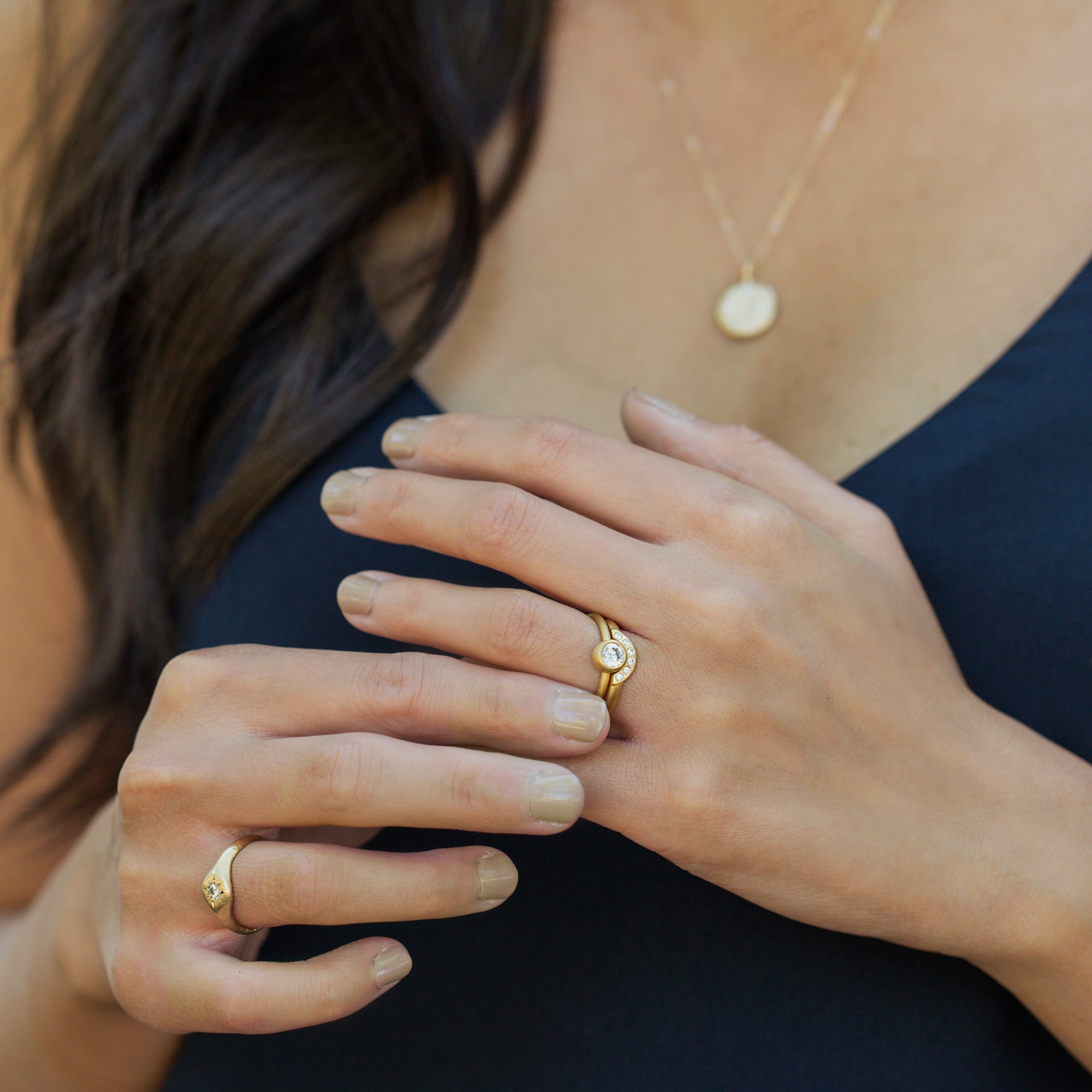 Ancinet Signet Engagement Ring •