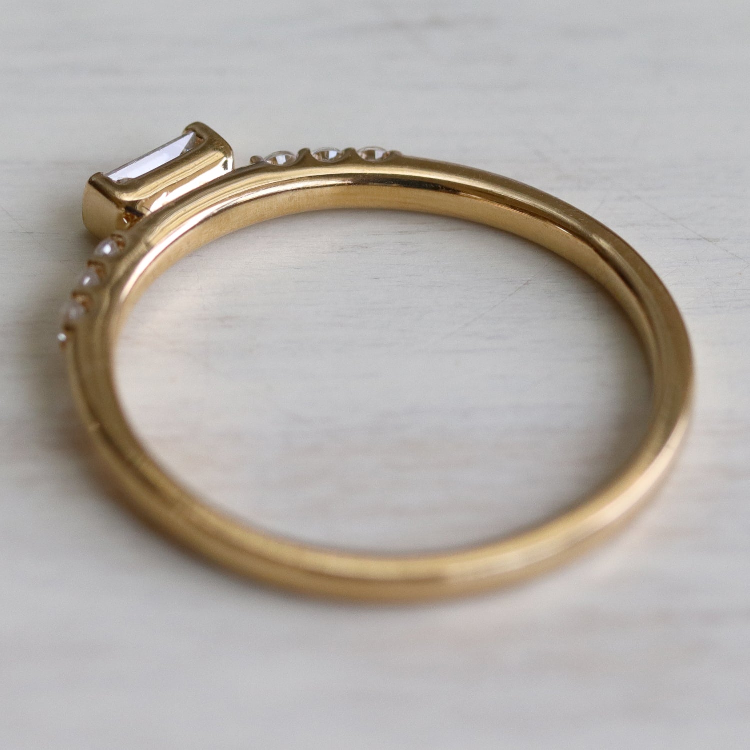 Dainty & Petite Baguette Stacking Ring - Ethical, Eco-friendly Jewelry