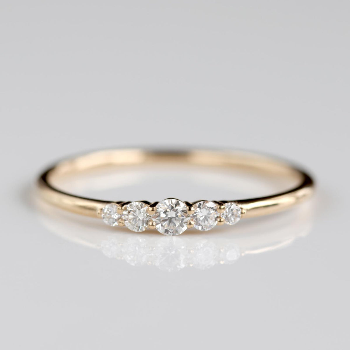 Prong-set Five Stone Stacking Ring