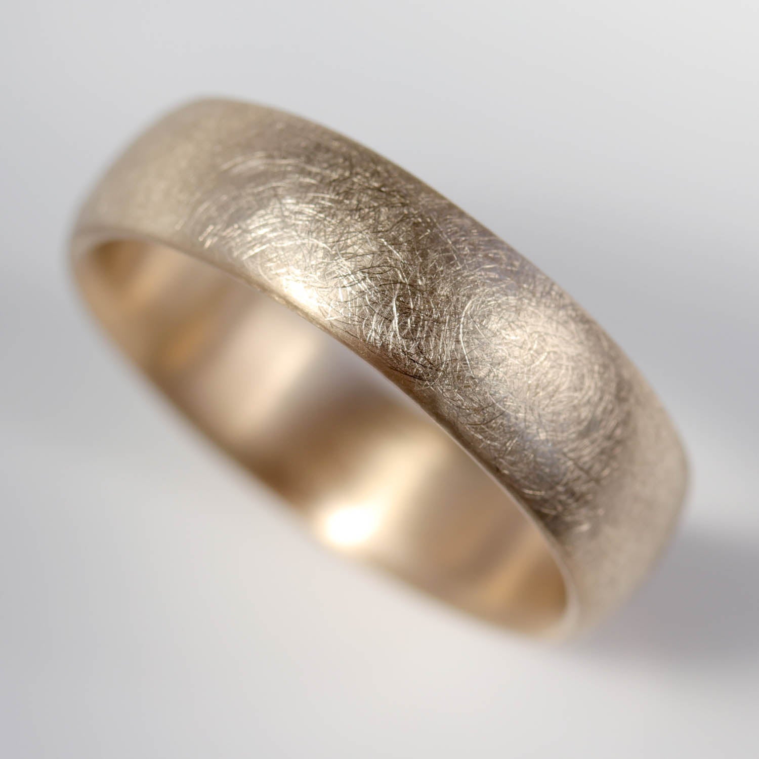 Europa Moon Texture Wide & Comfort-fit Classic Band Ring •