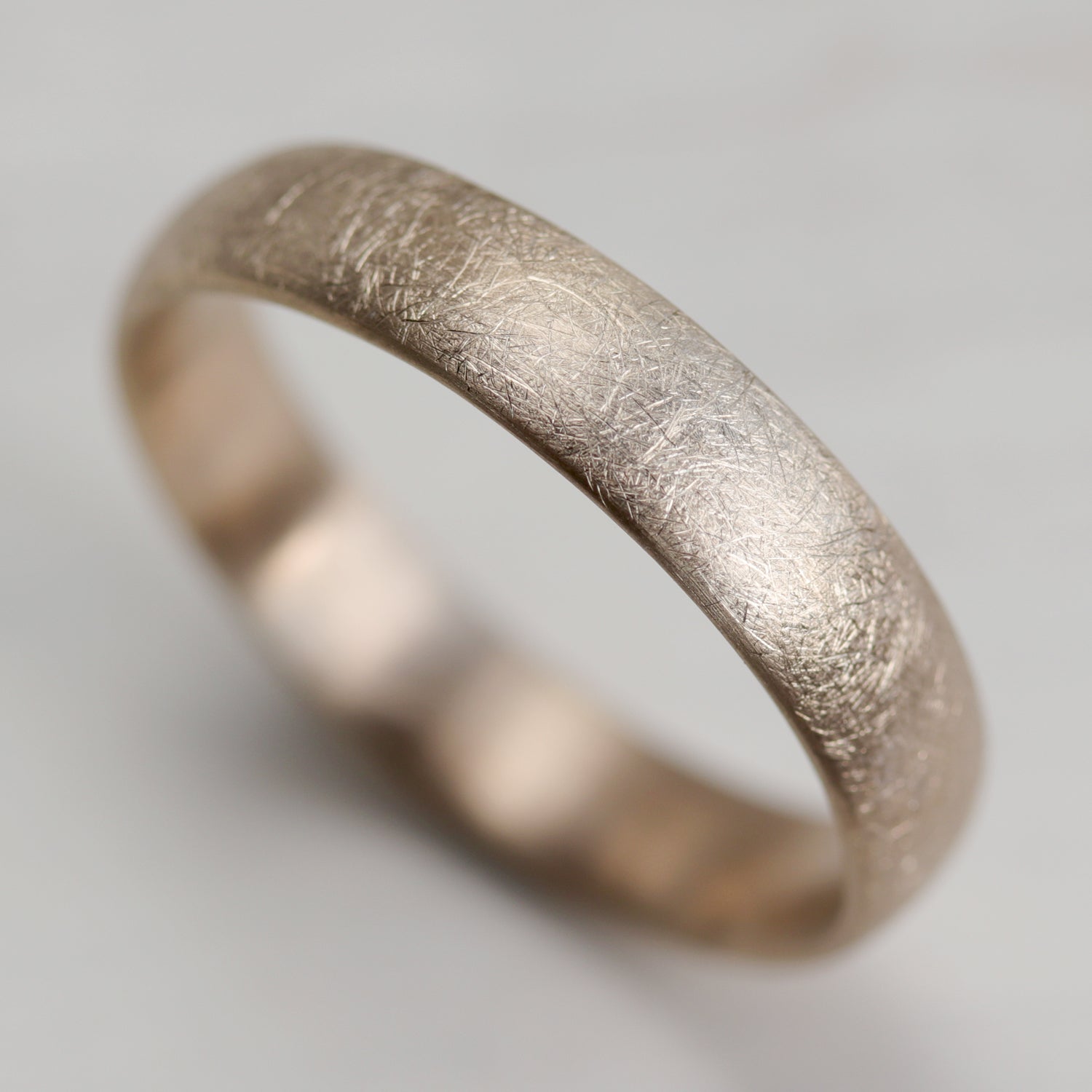 Europa Moon Texture Wide & Comfort-fit Classic Band Ring •