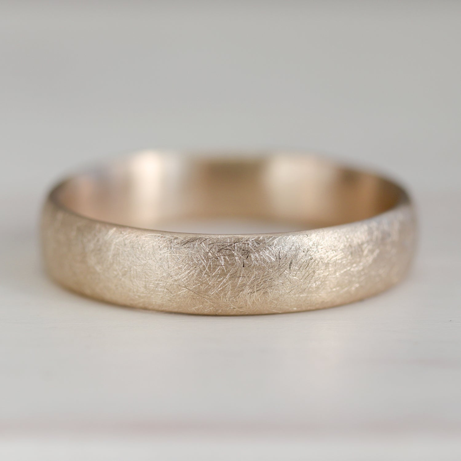 Europa Moon Texture Wide & Comfort-fit Classic Band Ring •