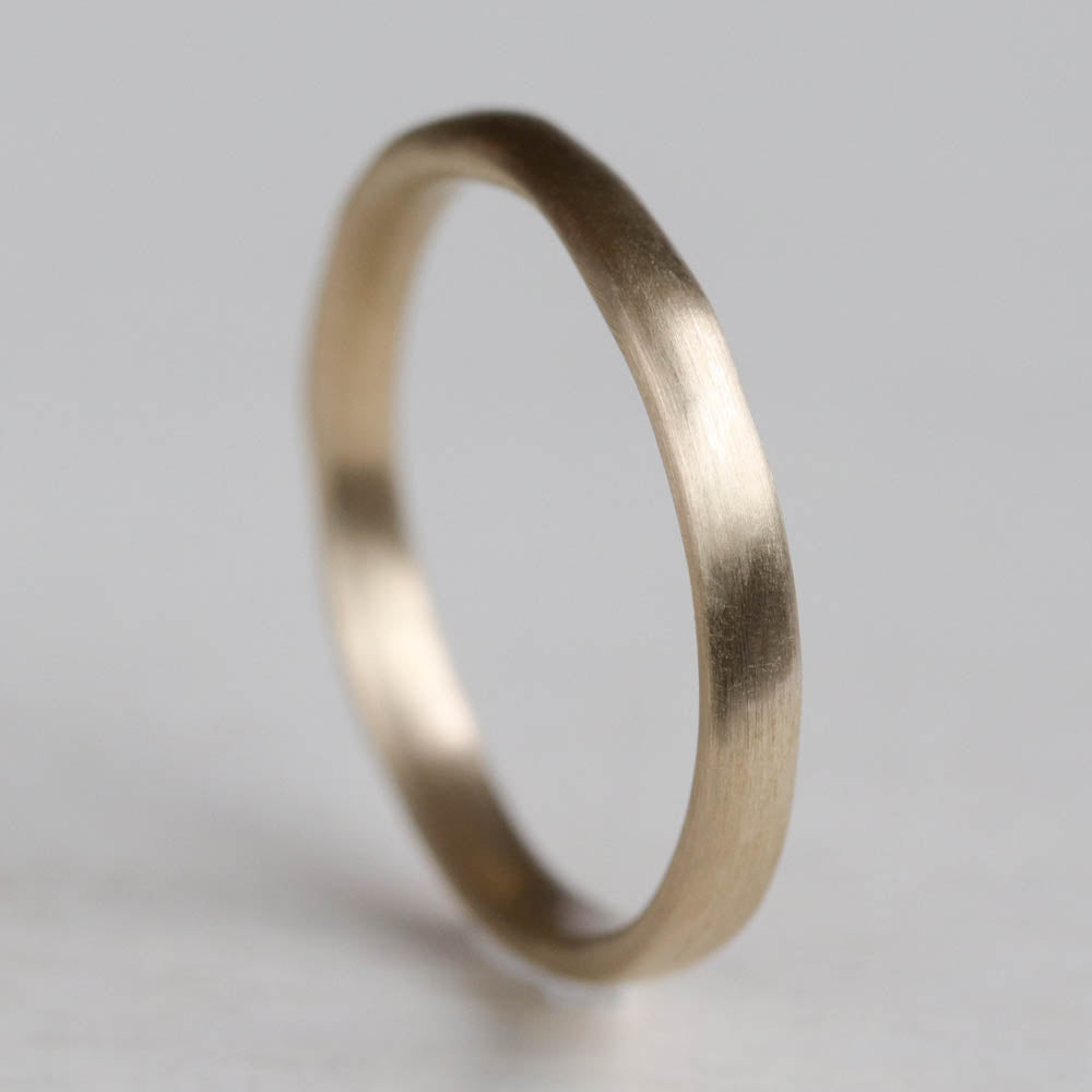 Flat Sculpted Stacking Ring >7.25, Wedding Band - Aide-mémoire Jewelry