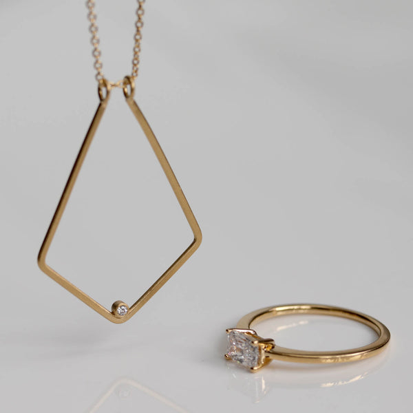 Gold ring holder necklace twisted wire | Fruugo BH