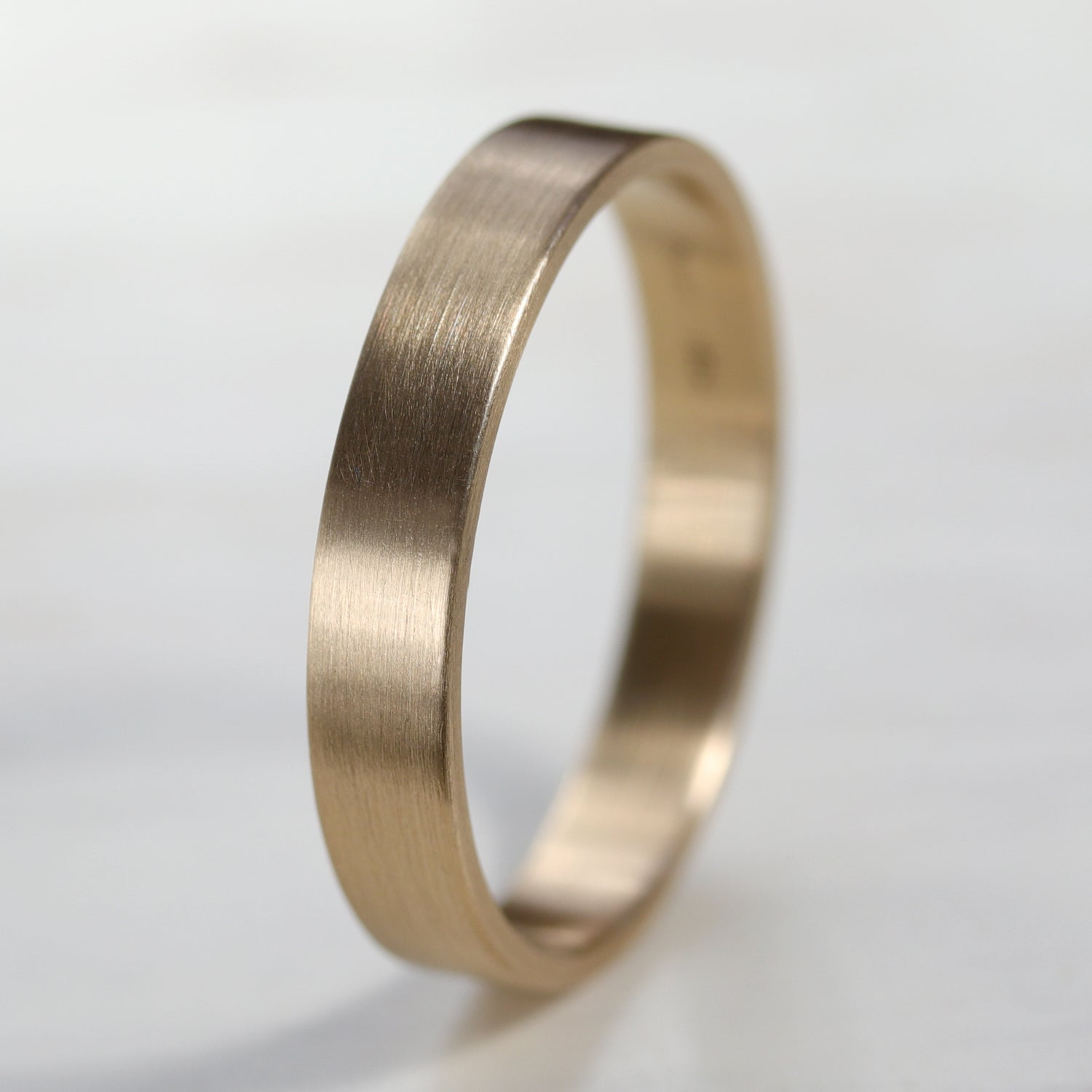4mm Wide & Lightweight Flat Band Ring 18k Yellow Gold