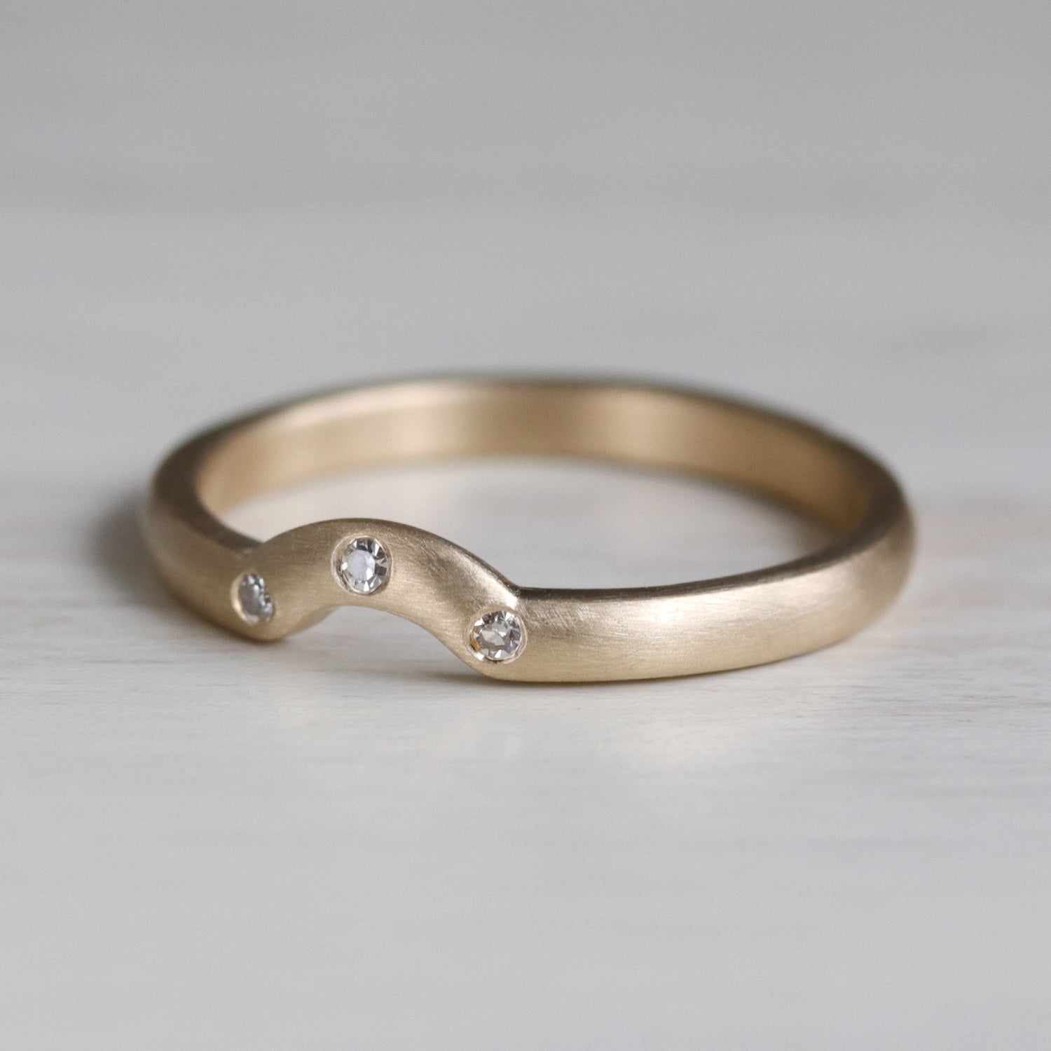 Three Stone Half-circle Contour Band