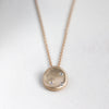 Medium Sculpted Disc Diamond Pendant, Necklace - Aide-mémoire Jewelry