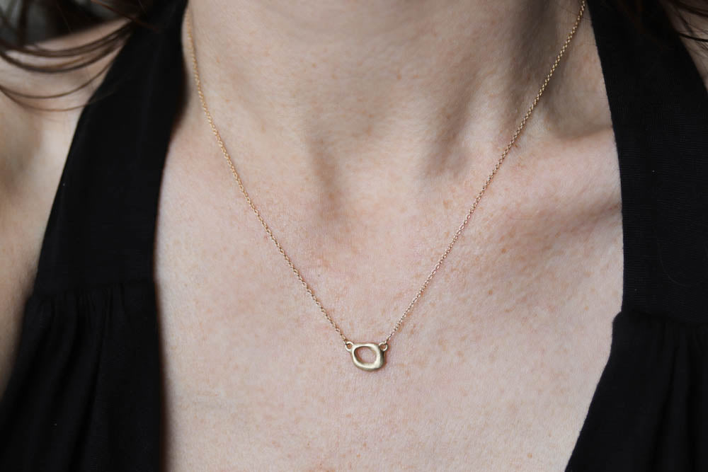 Small Torus Pendant Necklace, Necklace, Demi-fine Jewelry - Aide-mémoire Jewelry